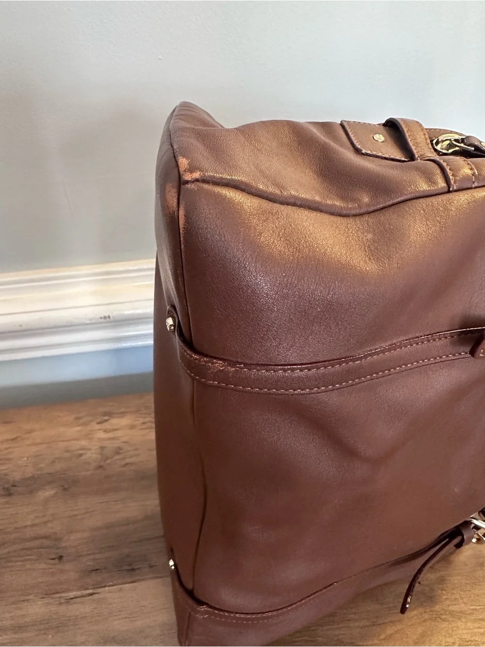 Kate Spade Brown Leather Triple Compartment Shoulder Bag PXRU1109